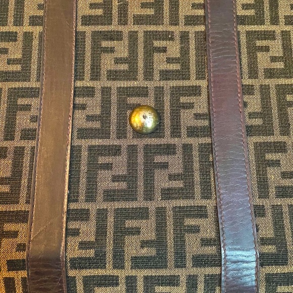 Fendi Zucca FF Jacquard Fabric Brown Travel Duffle Bag - Picture 11 of 15